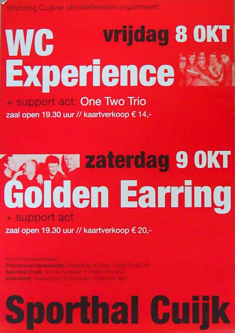 Golden Earring show poster October 09 2004 Cuijk - Sporthal Cuijk